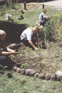 Prairie restoration by Calvin College students