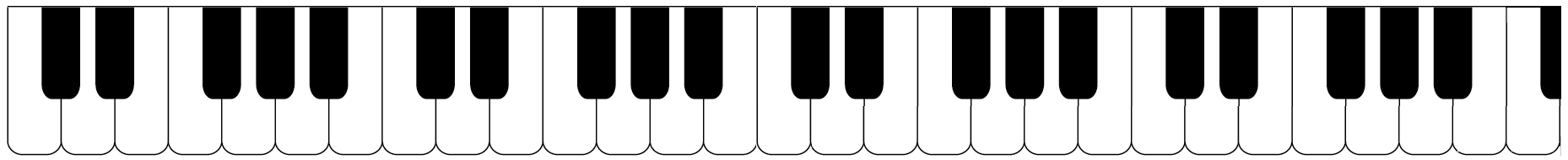 keyboard with white keys and black keys