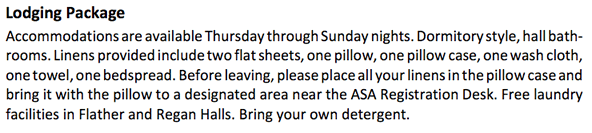 Information about Lodging Package